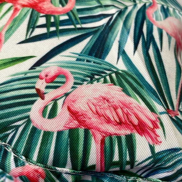 Pink Flamingos 🦩 & Palm Leaves Multicolored Reversible Cotton Bucket Hat - Picture 8 of 12